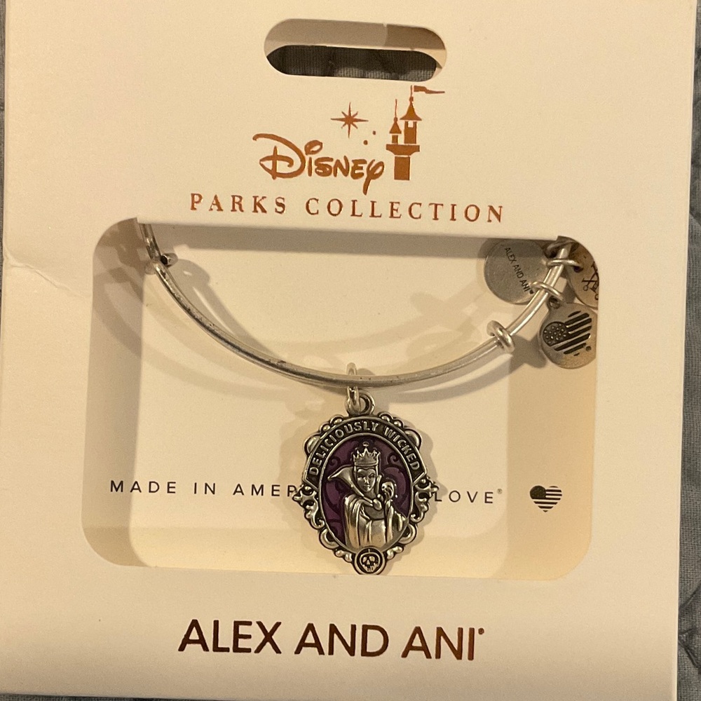 Alex and Ani Disney Parks Evil Queen Bracelet with Purple Charm